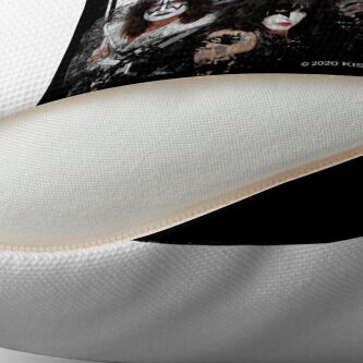 Alternate view of KISS rock music band - Black White Effect Logo and All Membersk music band Floor Pillow