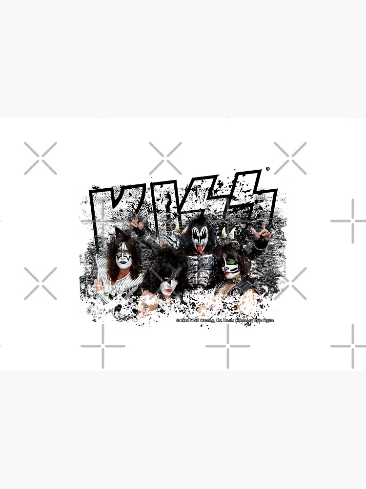KISS rock music band - Black White Effect Logo and All Membersk music band by musmus76