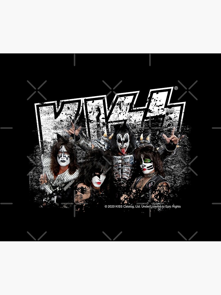 KISS rock music band - Black White Effect Logo and All Membersk music band by musmus76