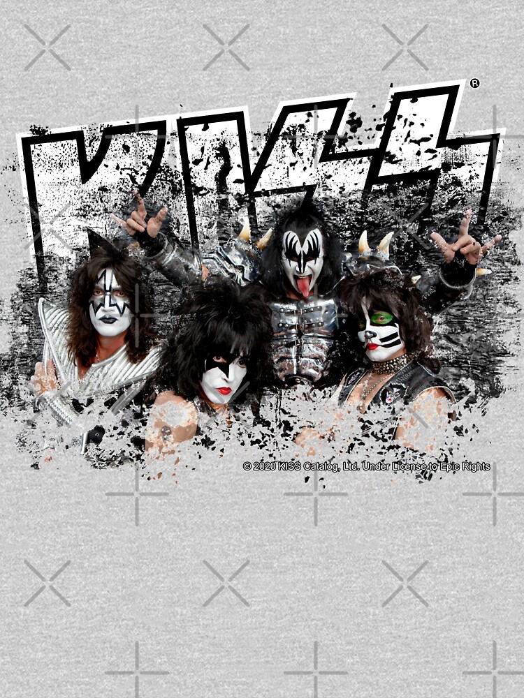 KISS rock music band - Black White Effect Logo and All Membersk music band by musmus76