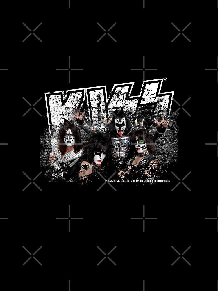 KISS rock music band - Black White Effect Logo and All Membersk music band by musmus76
