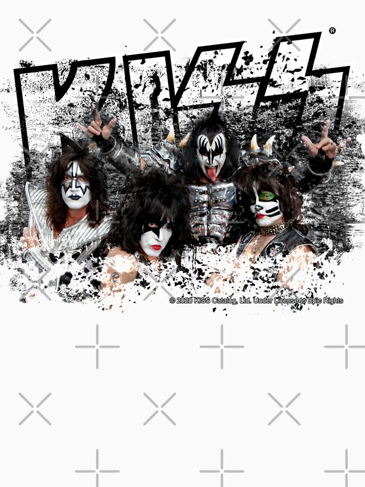 KISS rock music band - Black White Effect Logo and All Membersk music band by musmus76