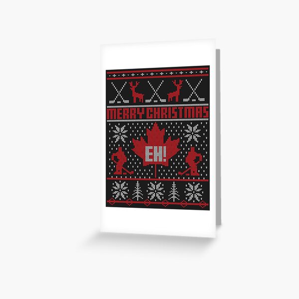 Canadian Christmas Ugly Sweater Greeting Card