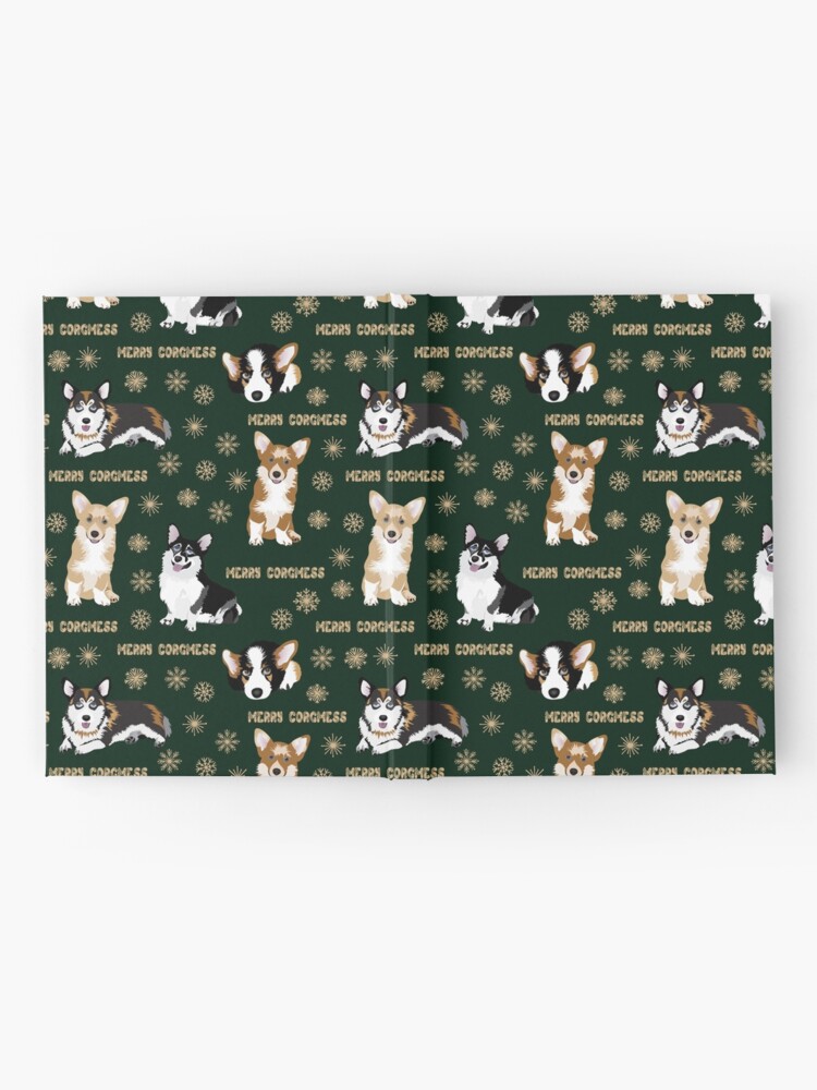 Alternate view of Merry Corgmess - green Hardcover Journal