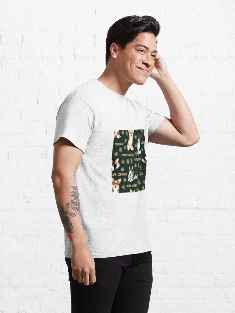 Alternate view of Merry Corgmess - green Classic T-Shirt