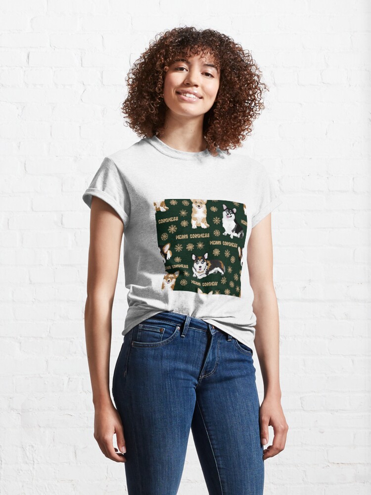Alternate view of Merry Corgmess - green Classic T-Shirt