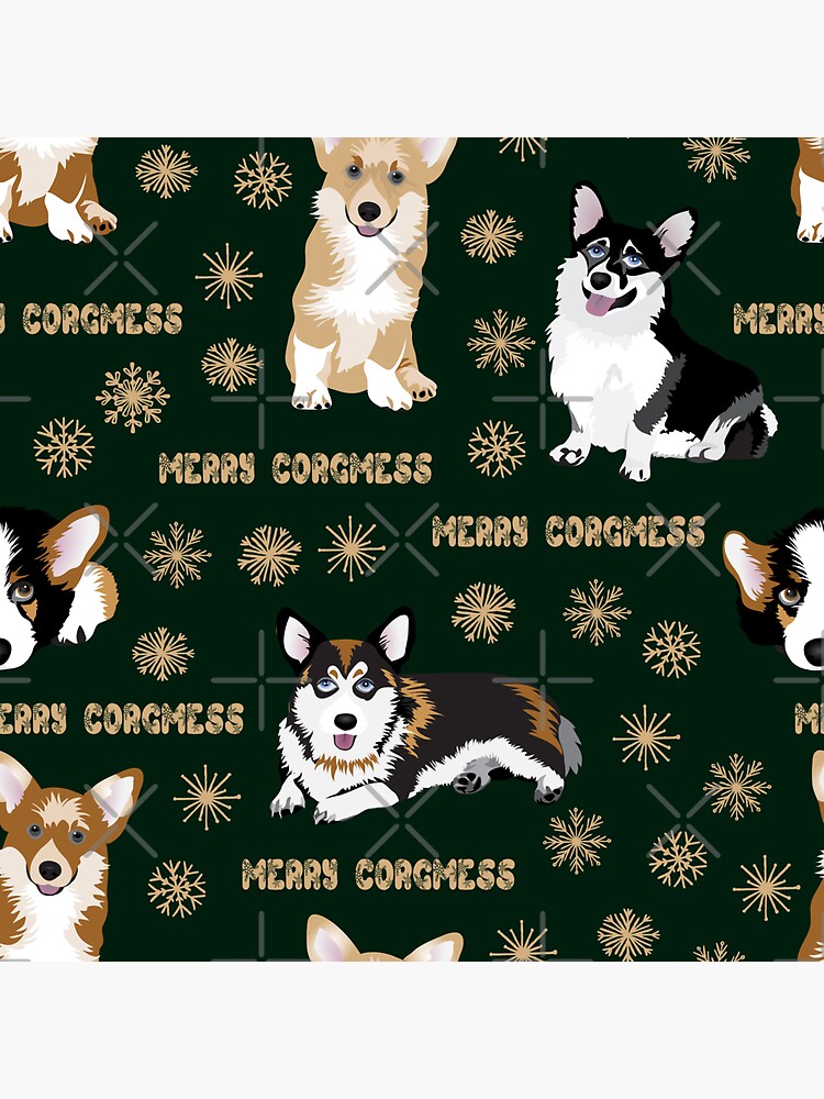 Merry Corgmess - green by Corgiworld
