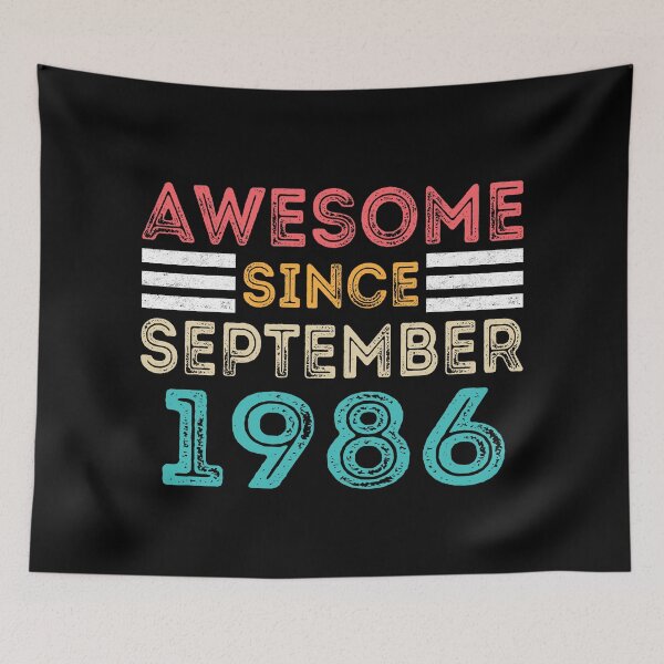 Item preview, Retro Vintage 34th Birthday - Awesome Since September 1986 designed and sold by meedTee.
