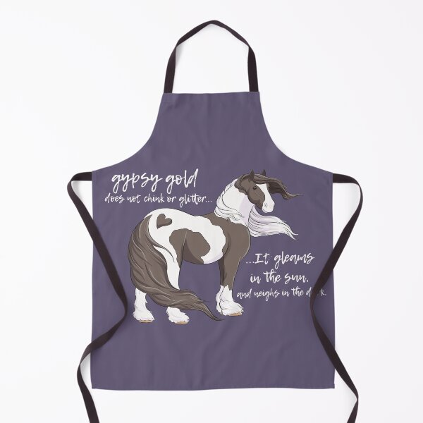 Item preview, Gypsy horse saying - gypsy gold - gypsy vanner cob horse black and white piebald designed and sold by Whimsicolourart.