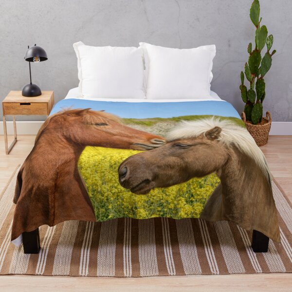 Item preview, Icelandic Horses Cuddle in a Spring Meadow designed and sold by Katho Menden.
