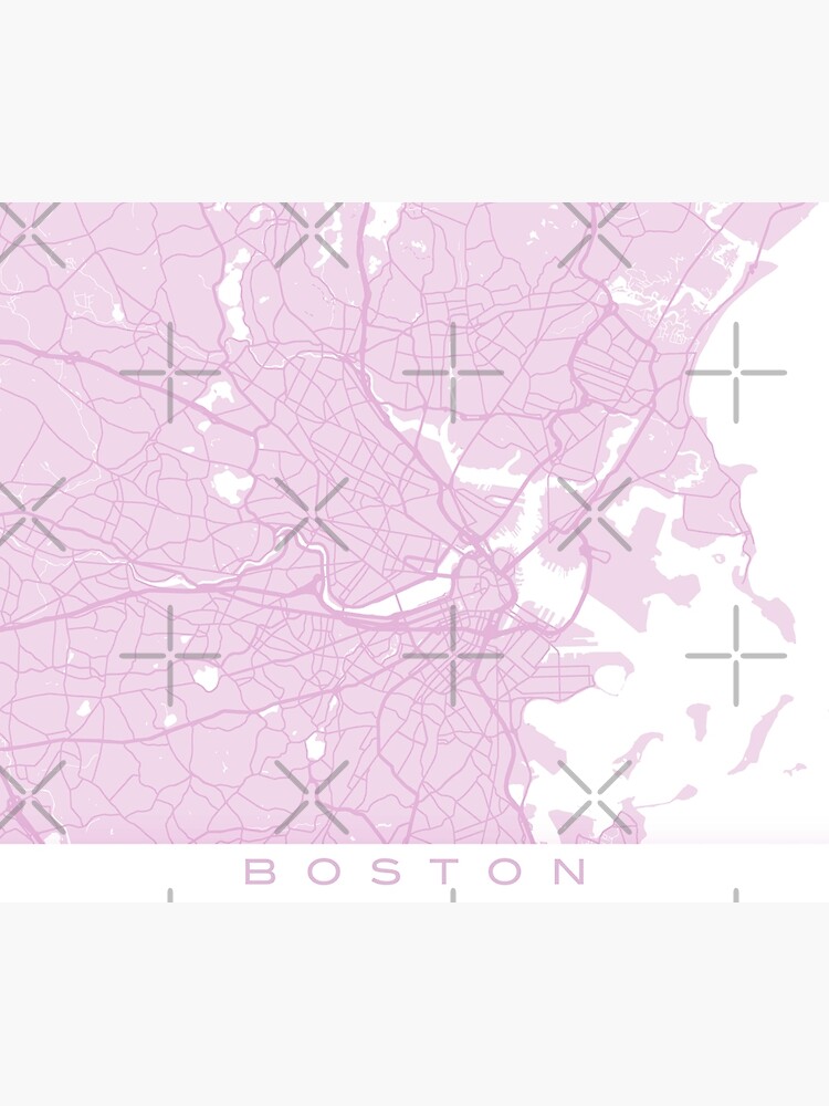 "Pink Boston MA Map" Poster by MarzStudio Redbubble