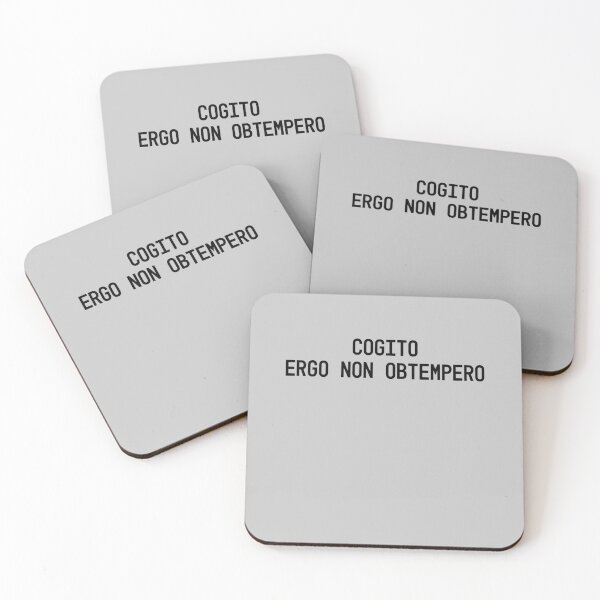 Item preview, Cogito, ergo non obtempero (I think, therefore I disobey) 2.2 designed and sold by Blacklinesw9.