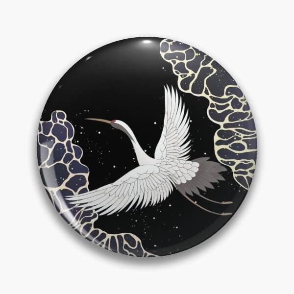 Item preview, Cool Flying Japanese Chinese Crane Bird Over the Sea designed and sold by Wangfu-tees.