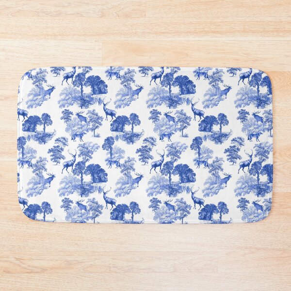 Item preview, Elegant Vintage Blue Toile Deer in Woodland designed and sold by tanjica.