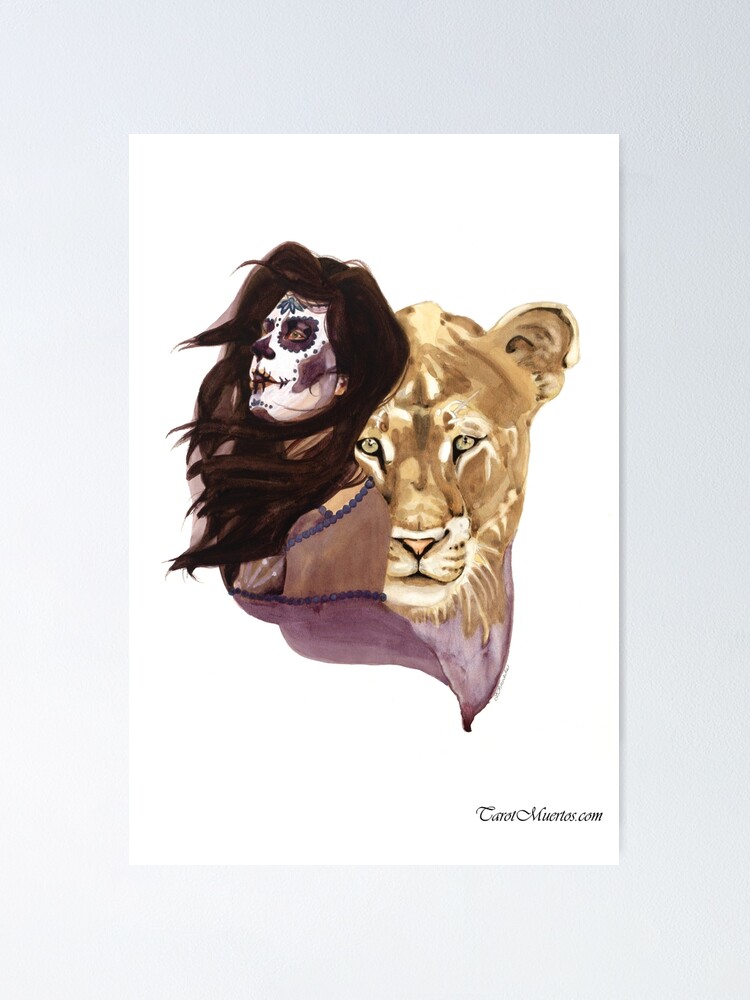 Thumbnail 1 of 3, Poster, Strength - Fuerza  designed and sold by tarotmuertos.