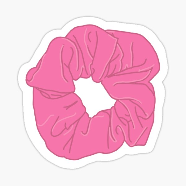 Pink Scrunchie Sticker By Pennystickers Redbubble