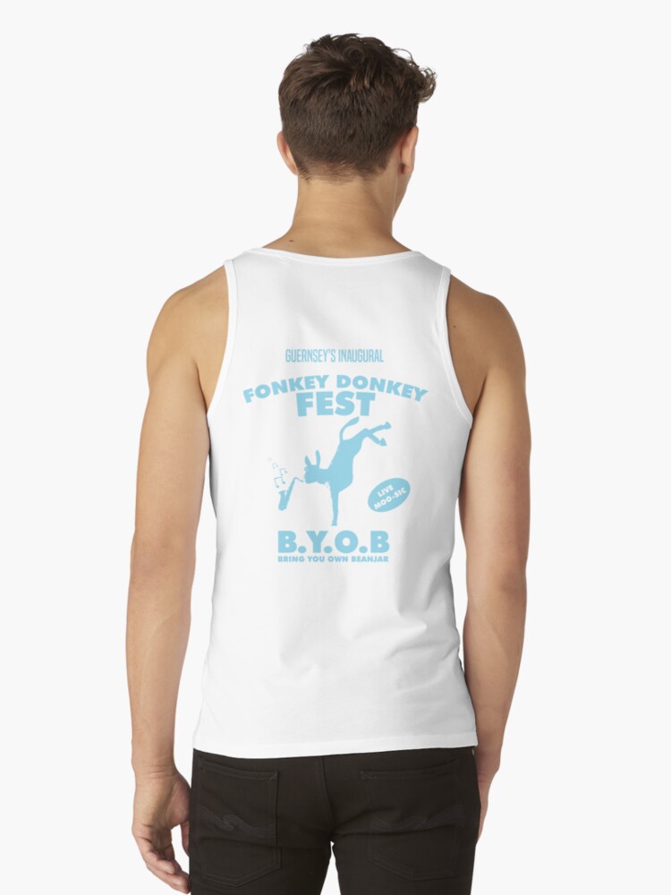 Thumbnail 1 of 3, Tank Top, Fonkey Donkey - Light Blue designed and sold by The Guern.