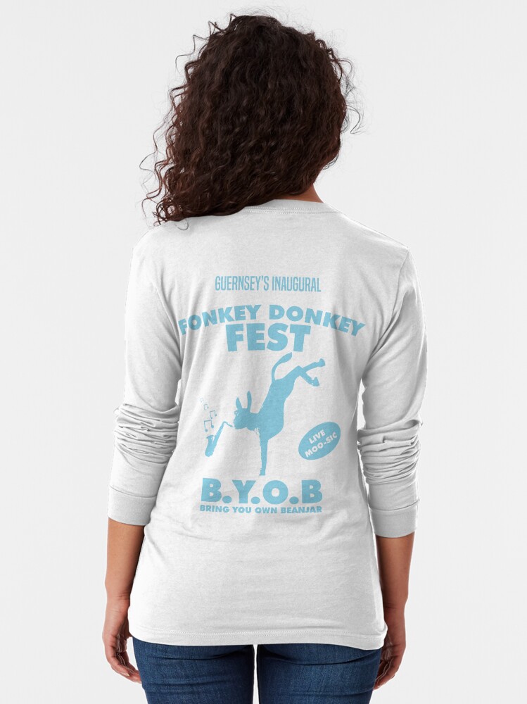 Alternate view of Fonkey Donkey - Light Blue Long Sleeve T-Shirt