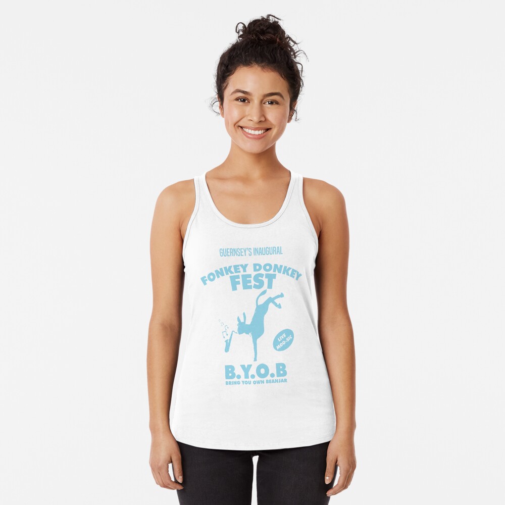 Fonkey Donkey - Light Blue Racerback Tank Top