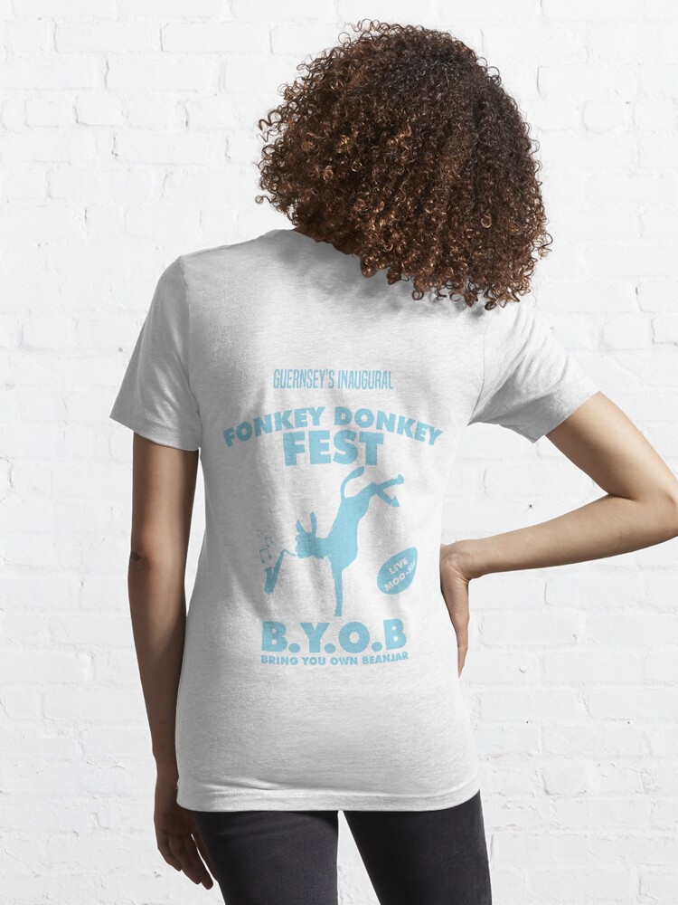 Alternate view of Fonkey Donkey - Light Blue Essential T-Shirt