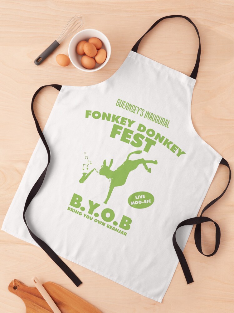 Thumbnail 1 of 6, Apron, Fonkey Donkey - Green designed and sold by The Guern.