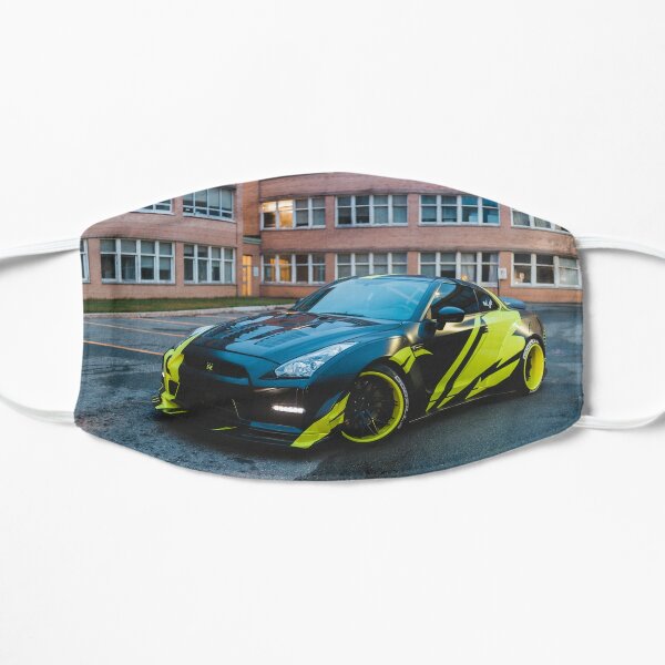 two men in masks with a white nissan gtr r36 Art Board Print for