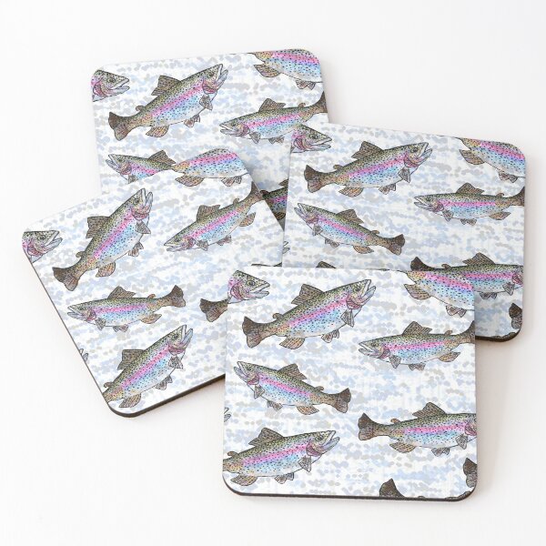Item preview, Rainbow Trout Fish Pattern designed and sold by Michelebuttons.