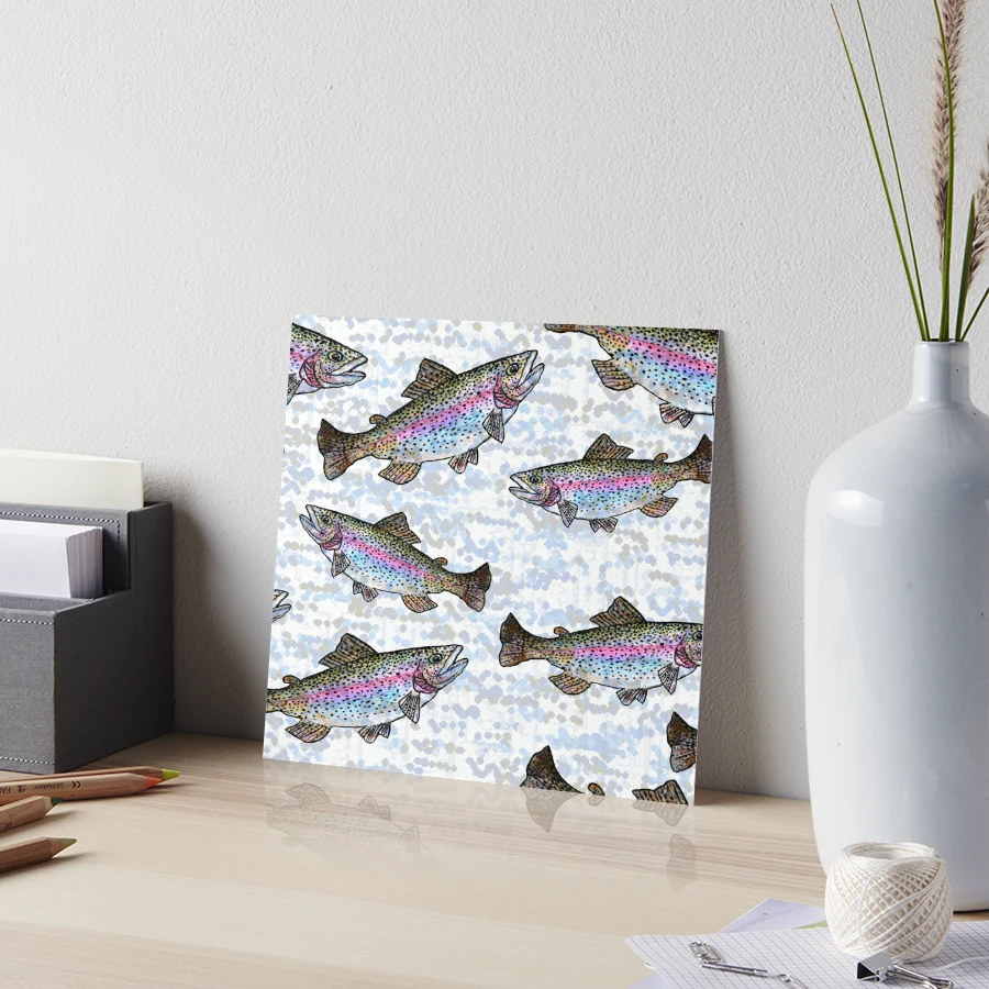 Rainbow Trout Fish Pattern Art Board Print for Sale by Michelebuttons