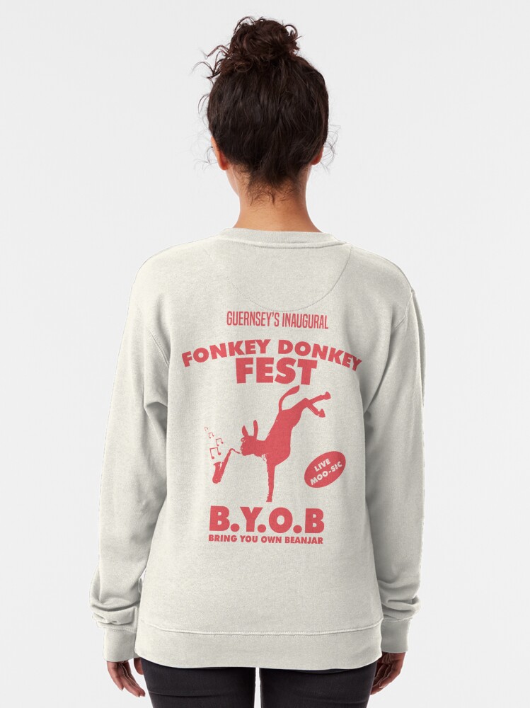 Alternate view of Fonkey Donkey - Coral Pullover Sweatshirt