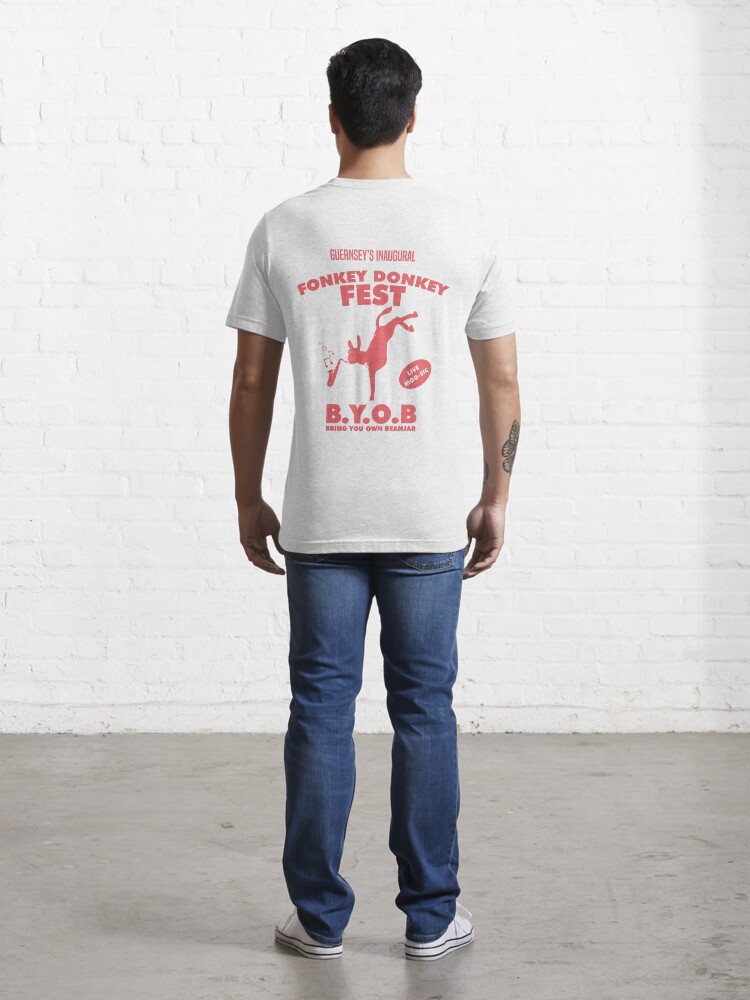 Alternate view of Fonkey Donkey - Coral Essential T-Shirt