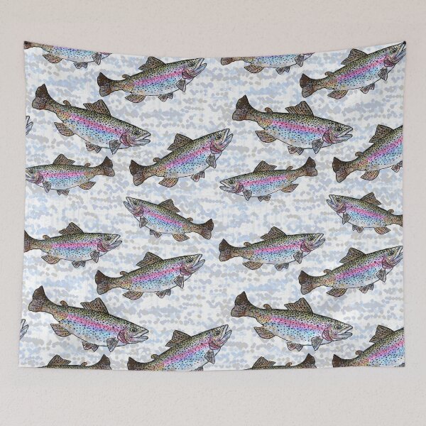 Item preview, Rainbow Trout Fish Pattern designed and sold by Michelebuttons.