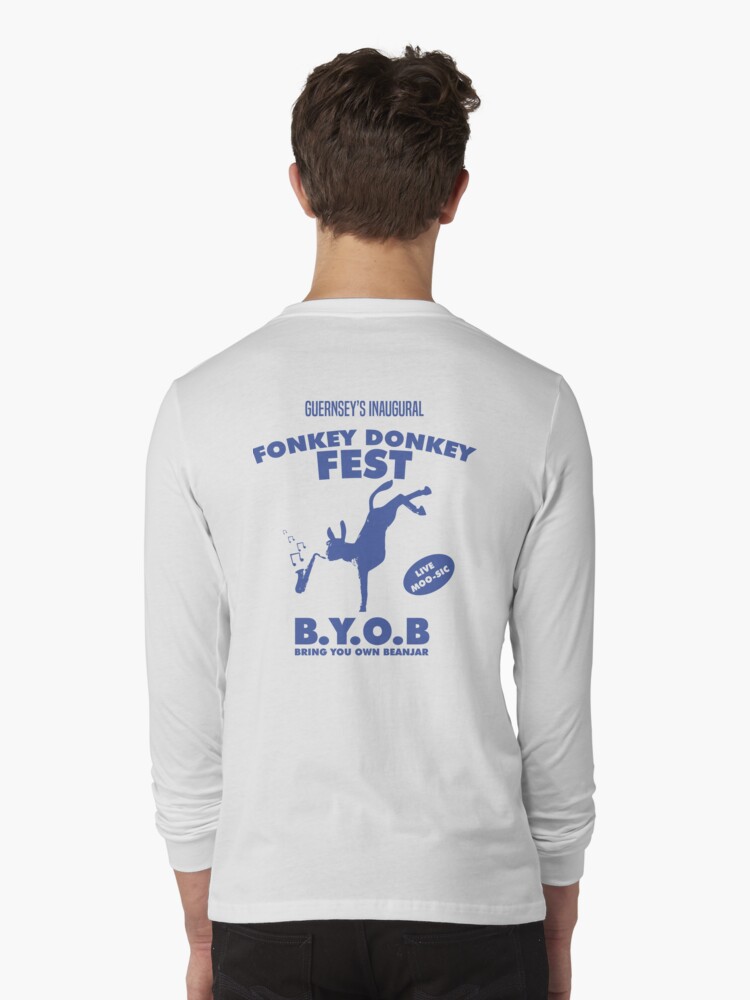 Thumbnail 1 of 5, Long Sleeve T-Shirt, Fonkey Donkey - Blue designed and sold by The Guern.