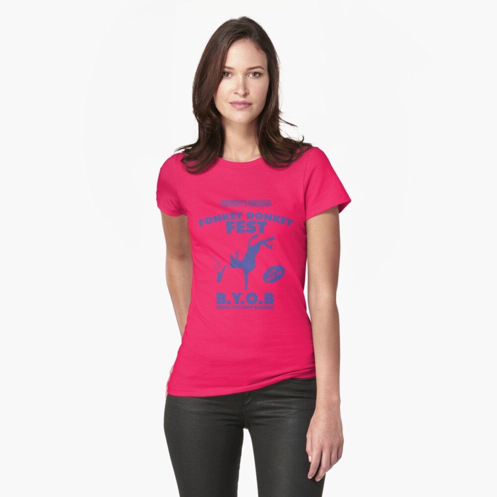 Fonkey Donkey - Blue Fitted T-Shirt