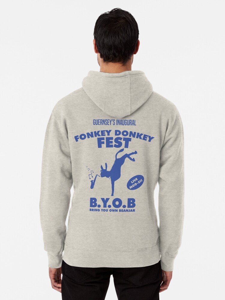 Thumbnail 1 of 5, Pullover Hoodie, Fonkey Donkey - Blue designed and sold by The Guern.