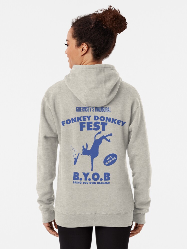 Thumbnail 2 of 5, Pullover Hoodie, Fonkey Donkey - Blue designed and sold by The Guern.