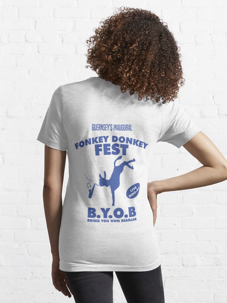 Alternate view of Fonkey Donkey - Blue Essential T-Shirt