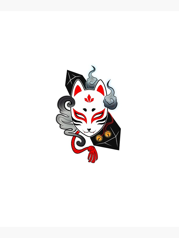 Japanese Aesthetic Kitsune Fox Mask Art Art Board Print for Sale by  EchoLotus