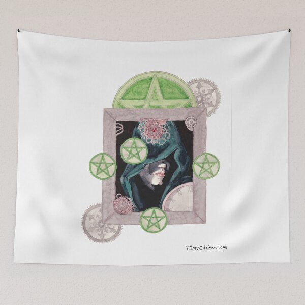 Item preview, Five of Pentacles - Cinco de Pentaculos  designed and sold by tarotmuertos.