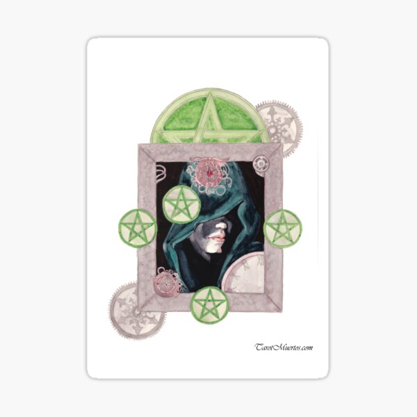 Item preview, Five of Pentacles - Cinco de Pentaculos  designed and sold by tarotmuertos.