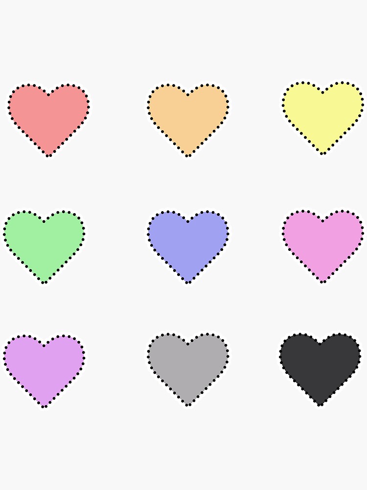 "Pastel hearts sticker pack" Sticker by ShadowstarArt Redbubble