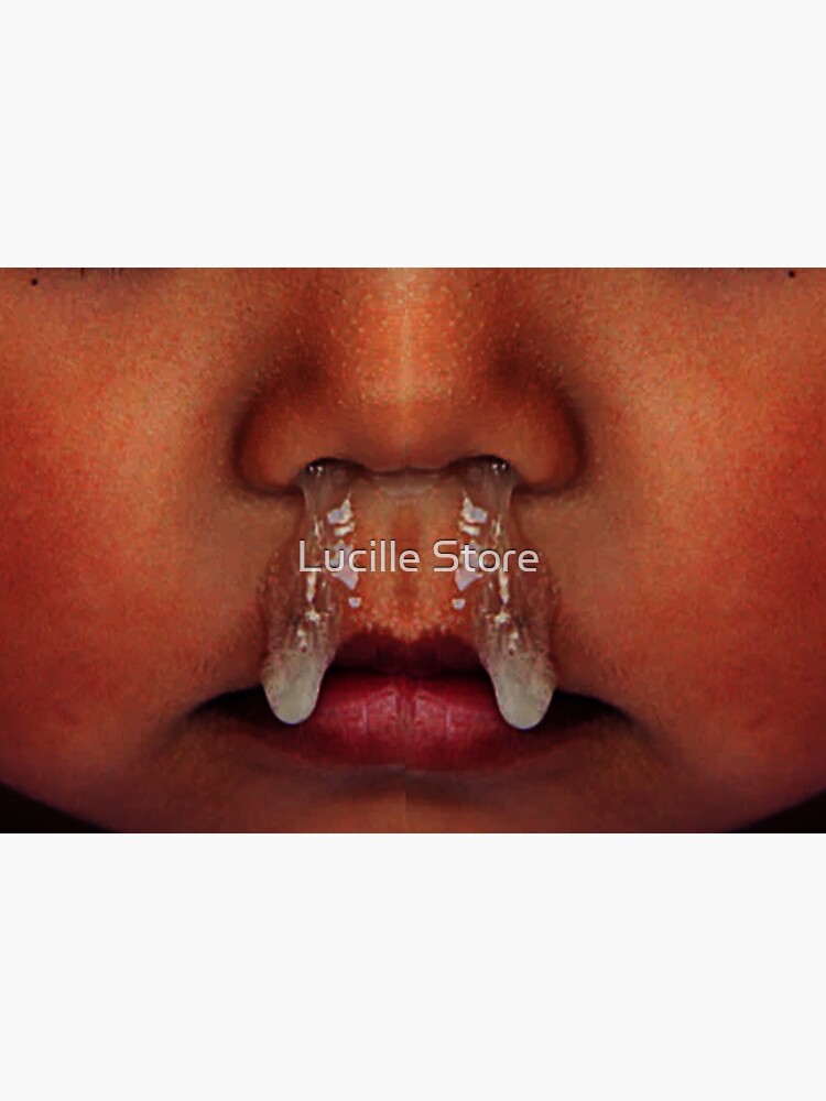 "Funny Face Gross Snot Nose Kid Mask Stickers For Gift" Sticker for