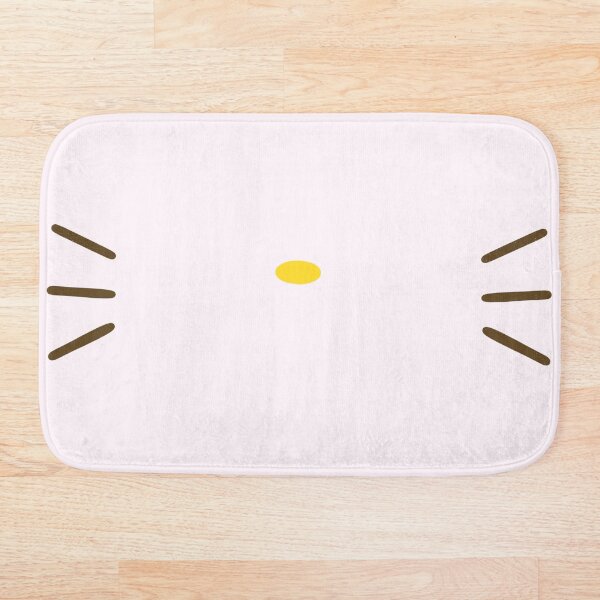 Cute Pink Kitty Whiskers Bath Mat