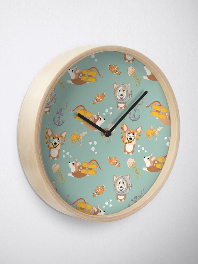 Alternate view of My Corgi World - Majesty Pembroke - Cute welsh cardigan corgis are diving Clock