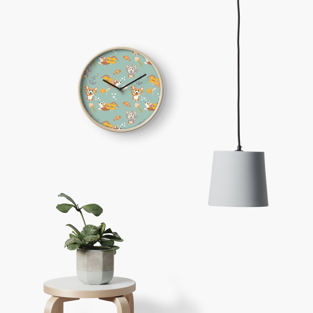 My Corgi World - Majesty Pembroke - Cute welsh cardigan corgis are diving Clock
