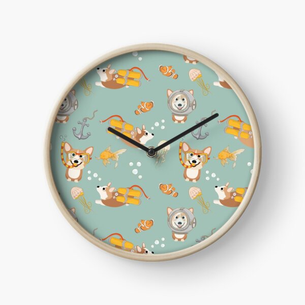 My Corgi World - Majesty Pembroke - Cute welsh cardigan corgis are diving Clock