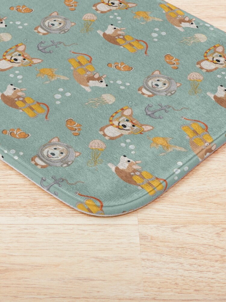 Alternate view of My Corgi World - Majesty Pembroke - Cute welsh cardigan corgis are diving Bath Mat