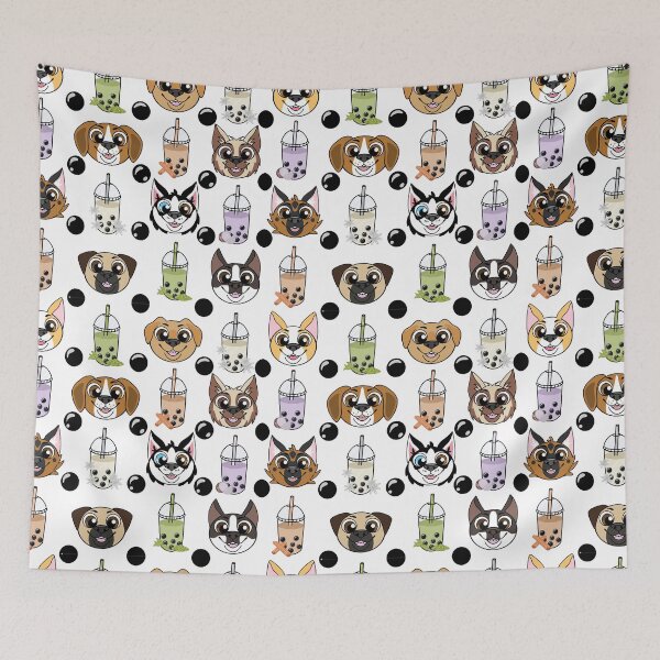 Item preview, Dog & Boba pattern designed and sold by BobaPuma.