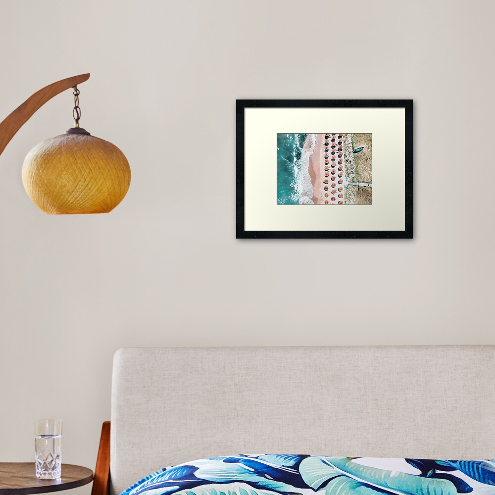 People On Beach, Drone Photography, Aerial Sea Photography, Ocean Wall Art Print, Framed Art Print, Ocean Waves Framed Art Print