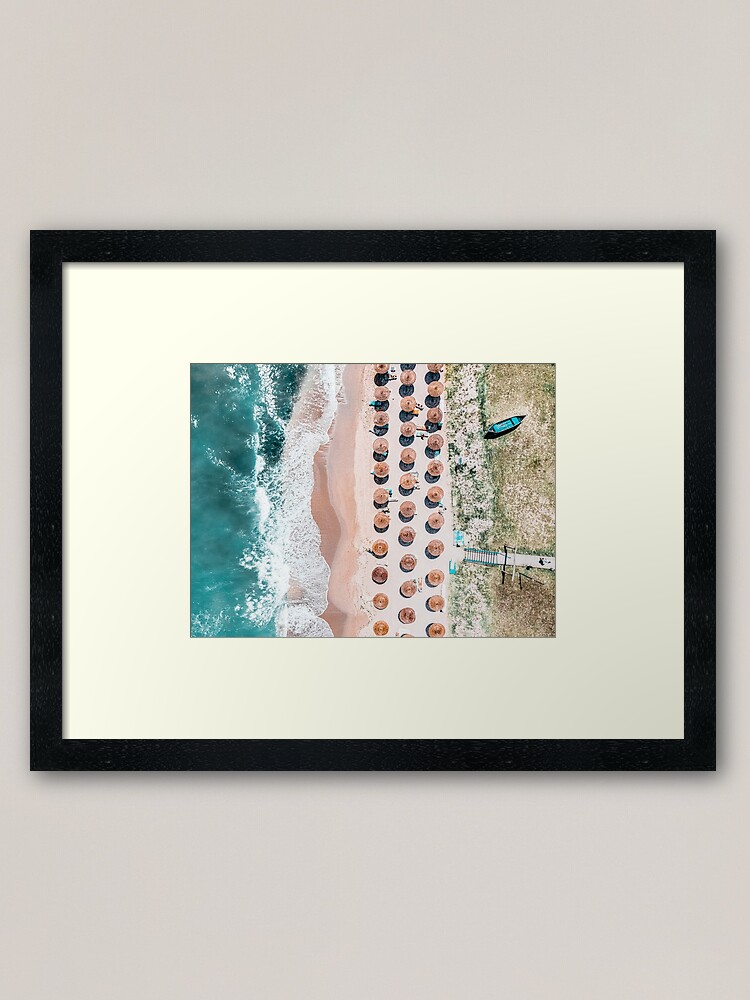 Alternate view of People On Beach, Drone Photography, Aerial Sea Photography, Ocean Wall Art Print, Framed Art Print, Ocean Waves Framed Art Print