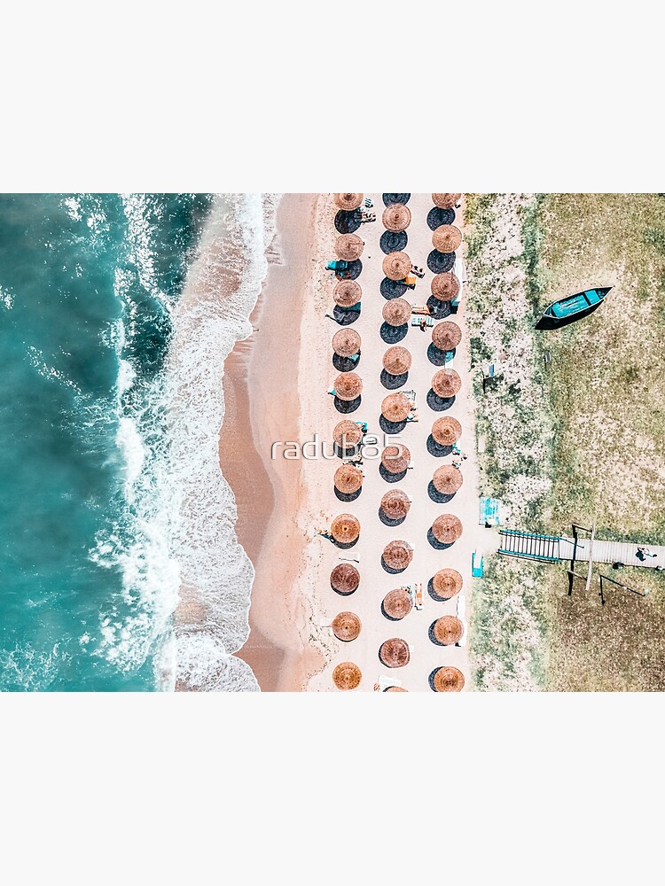 People On Beach, Drone Photography, Aerial Sea Photography, Ocean Wall Art Print, Framed Art Print, Ocean Waves by radub85